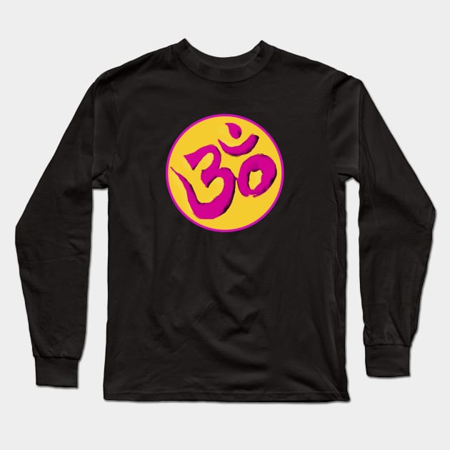 Spiritual Awakening Yoga Meditation Om Aum Symbol Long Sleeve T-Shirt by PlanetMonkey